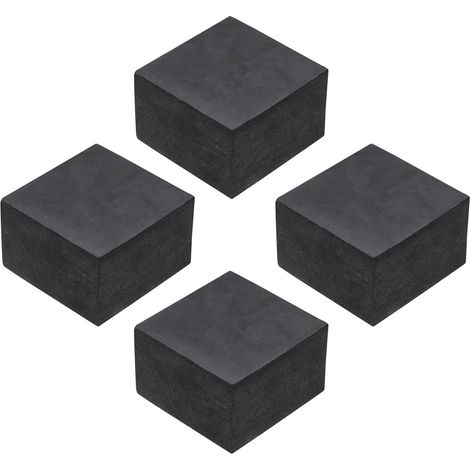 4pcs Tampons en Caoutchouc Anti-Vibrations Durs, Tapis d'Isolation de Vibrations Carré 50mm, Blocs en Caoutchouc Antidérapants Anti-Bruit pour HVAC, 30mm Épaisseur (1/5)