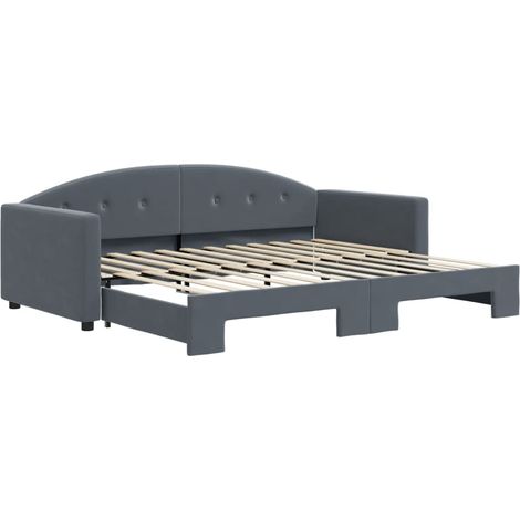 Maison Exclusive - Tagesbett Ausziehbar Dunkelgrau 90x200 cm Samt