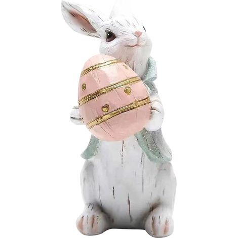 Figurine Lapin - Résine Polyuréthane - Décoration Printemps Pâques - Intérieur Maison Bureau - 1 Pièce (1/5)