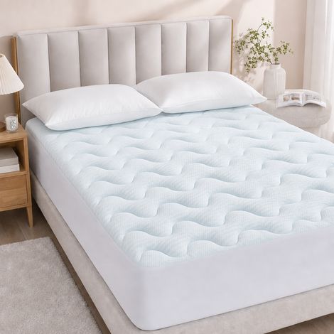 Surmatelas Housse 90x190 Mémoire de Forme pour 1 Personne Poche Extra-Profonde jusqu'à 30 cm Contre les Maux de Dos (1/5)