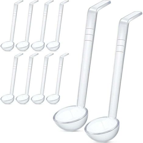 10 PièCes 7,8 Pouces 1Oz Petite Louche Transparente Mini pour Sauce Bol à Punch en Plastique Long Manche CuillèRes de Service