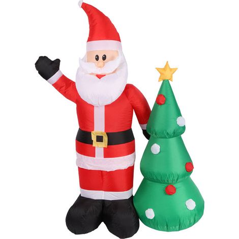 Babbo Natale con Albero di Natale Gonfiabile 183 cm con Luci LED (1/2)