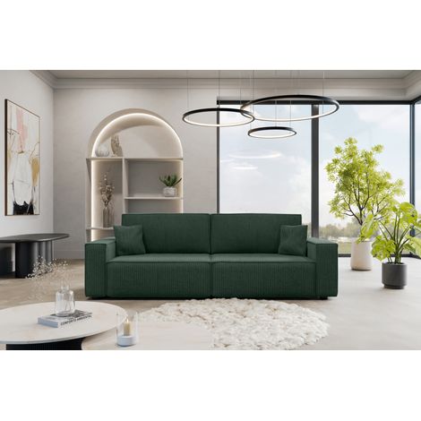 Divano Karl avec deux coffres de rangement pour literie, pour le salon, grand choix directement du fabricant vert bouteille - VINOTTI (1/5)