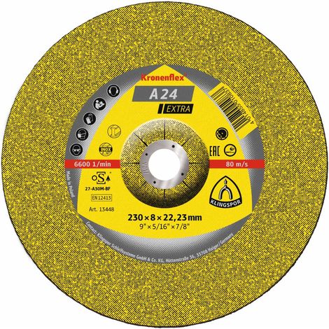 Klingspor A 24 EX Schruppscheiben, 230 x 8 x 22,23 mm, gekröpft