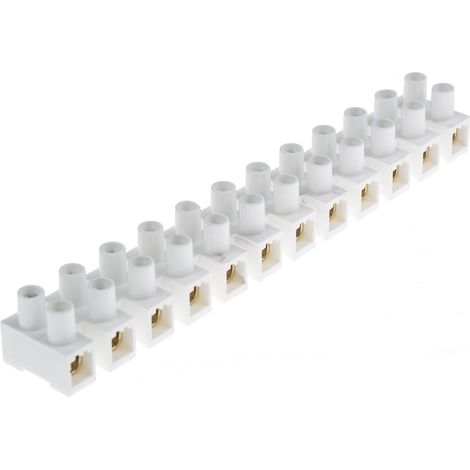 Bornier de raccordement RS PRO, 12 pôles , 15mm, A visser ( Prix pour Paquet de 5 ) (1/2)