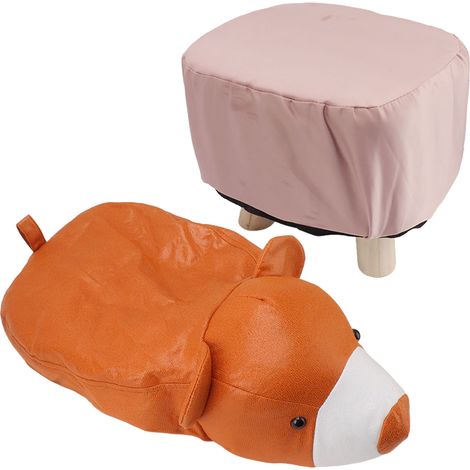 Pouf animal mignon avec coussin rembourré doux et pieds antidérapants, tabouret repose-pieds pour enfants et adultes, petit ourson (1/5)
