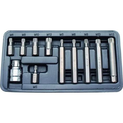 Coffret de 11 pièces embouts XZN ou Spline - M5 à M12
