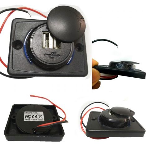 Presa caricatore auto camper 2 USB 3.1A adattatore incasso accendisigari 12/24V (1/5)