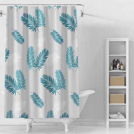 Rideau de Douche imperméable pour Salle Bain en Plumes PEVA décoration Maison Moderne translucide 150180cm (1/2)