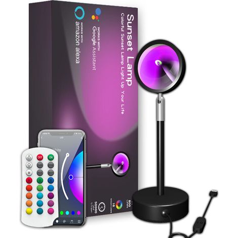 RGB-Stehlampe mit App-Steuerung, Regenbogenprojektion, Sonnenuntergangslicht, Live-Streaming, Hintergrundbeleuchtung, Bluetooth-App-Stehlampe (1/4)