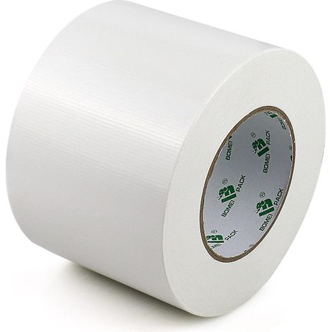 Ruban Adhésif Toilé Blanc, Heavy Duty Duct Tape 100MM x 50M pour les travaux de réparation, fixation, de scellage, d'étiquetage et de rénovation (1/5)