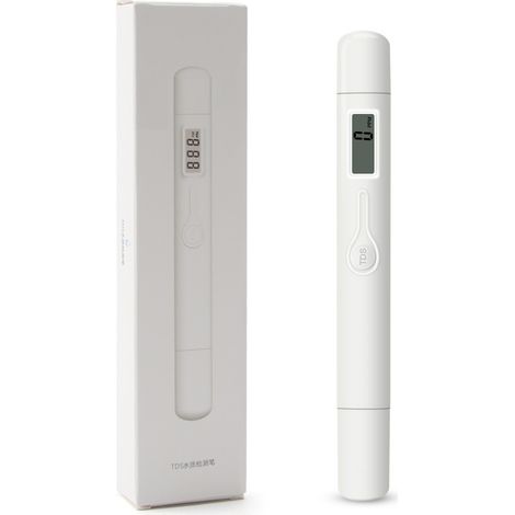 Digital TDS Meter Stylo de test de qualité de l'eau 0-9990PPM Mini analyseur de moniteur de qualité de l'eau portable pour eau potable Aquarium Piscine Aquaculture 1pc Blanc Longueur 150mm