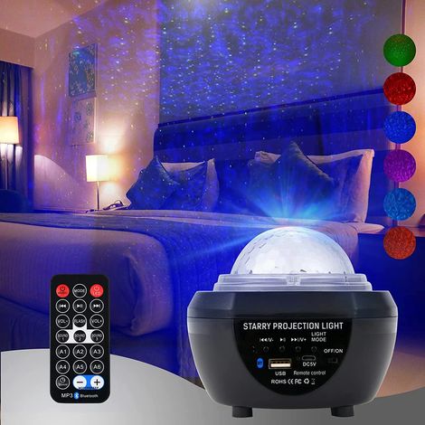 Projecteur Star Galaxy - Projecteur haut de gamme - Projecteur à 360° pour chambre avec haut-parleur Bluetooth intégré - Télécommande incluse (1/5)