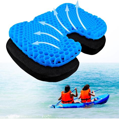 Cuscino per sedile kayak impermeabile e antiscivolo in gel - Cuscino portatile per kayak, barca, canoa ecc. - Comodo e allevia la pressione - (a forma di U) (1/5)