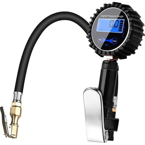 Compresseur d'air portable, pompe manuelle, manomètre de pression des pneus, gonfleur de pneus haute précision, outil de gonflage numérique (1/5)