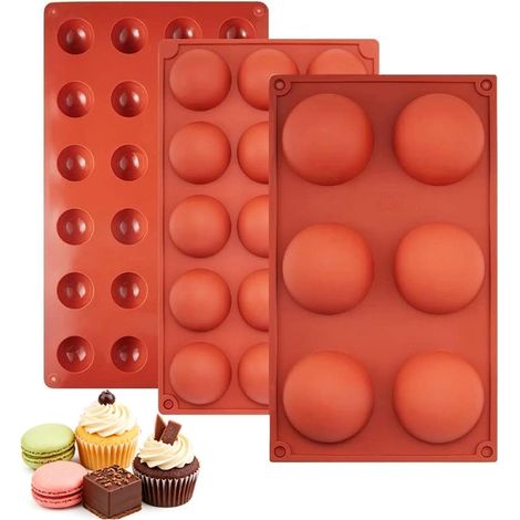 3 Pièces Moule Silicone Patisserie Moule Silicone Demi Sphere (1/5)