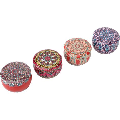 Lot de 4 bougies parfumées aux fleurs séchées, parfum longue durée, bougies parfumées favorisant le sommeil et la méditation, coffret cadeau jaune. (1/5)