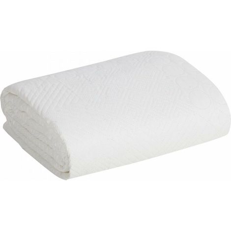 Colcha Boni/5 de 170x210 cm, patchwork blanco. (1/5)