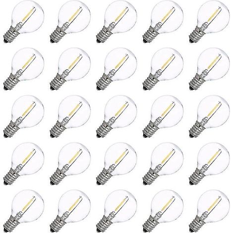 Ampoules de rechange Led G40 E12, 25 pièces, 0.6w 2700k, lumière à Filament (1/4)