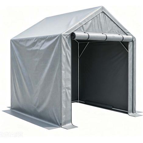 Cobertizo para bicicletas 190 x 170 x 200 cm de acero galvanizado gris oscuro MODENUIT (1/5)