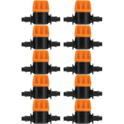 20Pcs Drip Irrigation Switch Valve 4/7 Irrigation Tube Connector Hose Connectors Barbed Valve Suitable for Agricultural Garden