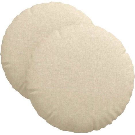 Maison Exclusive - Sitzkissen 2 pcs Creme Ø40 x 13 cm Stoff