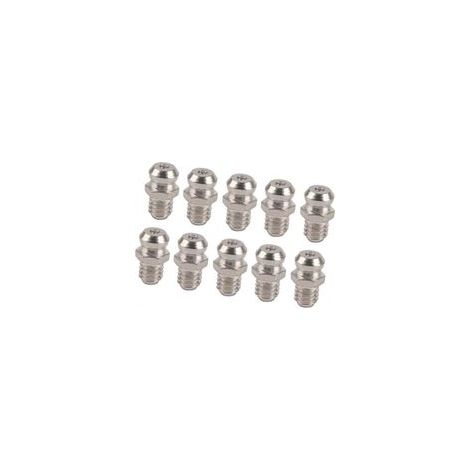 Lot de 10 embouts de rechange en métal pour pistolet à graisse, accessoires de lubrification résistants à la rouille pour l'automobile, la moto et l'industrie (M6 Straight) (1/4)