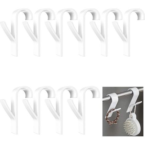 10 Pièces Crochet Serviettes Salle de Bain, Patere Radiateur Seche, Accroche Sèche-serviettes Plastique, Porte Radiateurs Multi-usages Universels, Crochets pour Chauffant Peignoir, Blan. (1/5)