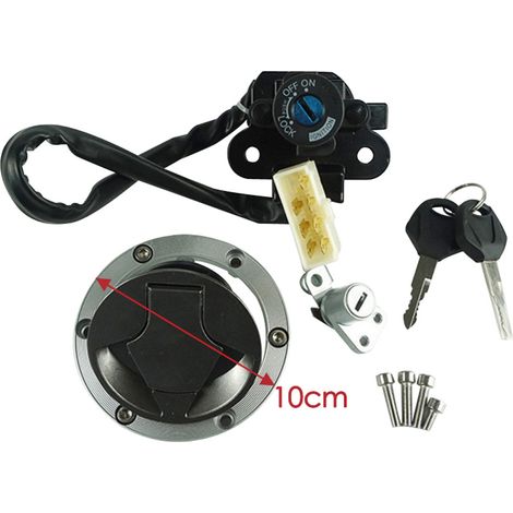 Tous les verrous de véhicule, y compris le verrou d'allumage, le verrou de réservoir de carburant et tous les autres verrous, conviennent aux Kawasaki Ninja 250R, EX250J, 300 et EX300. (08-15)