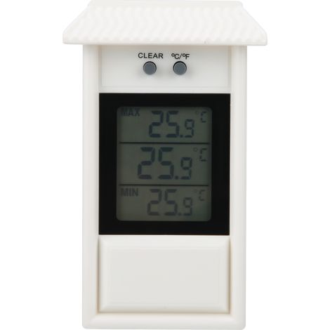 Termometro digitale da giardino esterno impermeabile indicatore di temperatura bianco con gancio
