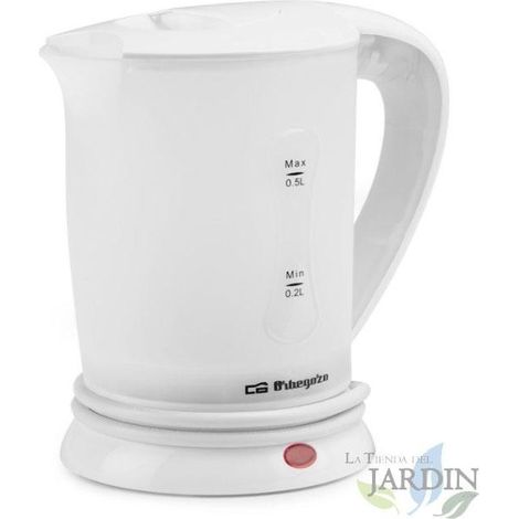 Bouilloire électrique Orbegozo 0,5 litre 700W. Voyage spécial. 2 tasses incluses