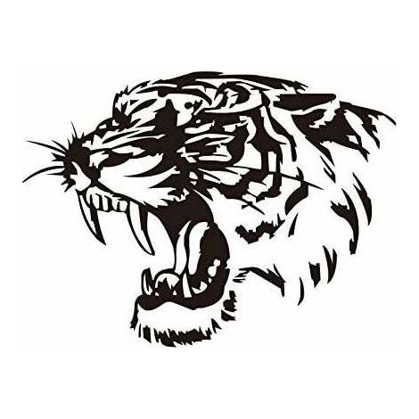2 autocollants pour voiture, autocollants pour capot, autocollants réfléchissants tête de tigre, autocollants personnalisés pour carrosseries de voitures modifiées (28 cm x 28 cm) (1/5)