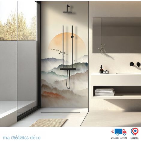 Panneau de douche : Le Souffle du Matin - Alu composite - 90 - 245 (1/4)