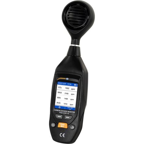 PCE Instruments PCE-COG 10 Misuratore di CO2 0 - 9999 ppm con misura della temperatura, con funzione datalogger, con in (1/5)