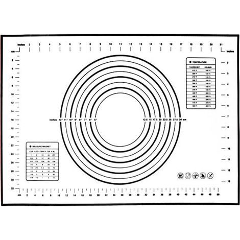 Tapis de Cuisson en Silicone Noir 60x40 cm - Pour Pizza, Biscuits et Cuisson sans Papier Sulfurisé (1/5)