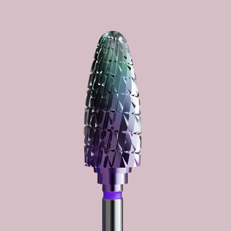 Fresa in carburo per materiali ibridi e gel con rivestimento camaleontico - Cono delicato (1/2)