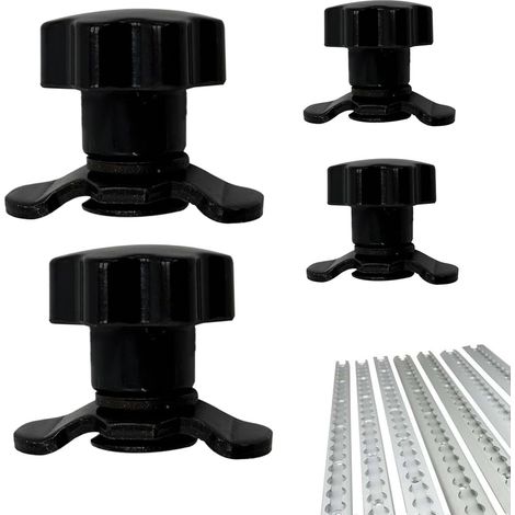 Lot de 4 boulons et écrous de rail en L Fixations de rail aérienne haute performance Vis de fixation de sangle d'arrimage en acier inoxydable pour de chargement de camion, remorque, pont (1/5)