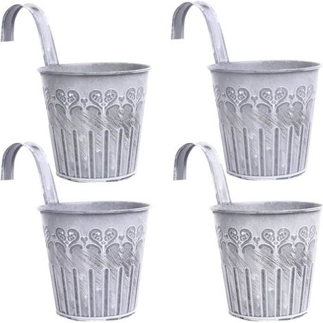 4 pcs pot de fleur suspendu en métal, style vintage, sans trou de drainage, pour intérieur et balcon
