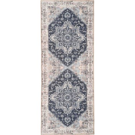 Passatoia Havana blu in chenille 100% poliestere 80x200 cm (1/5)
