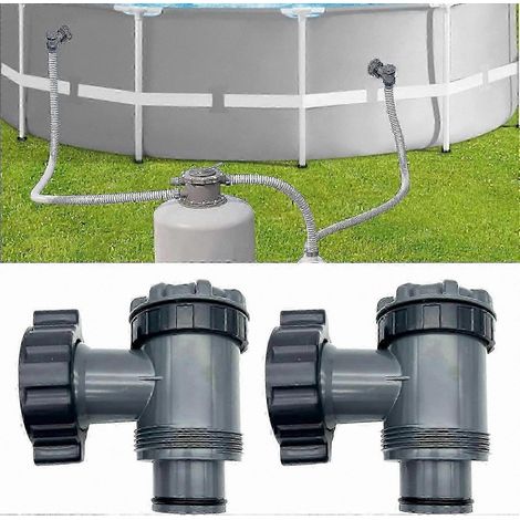 Ersatzventil für 38-mm-Schläuche, kompatibel mit Filterpumpen für Aufstellpools, Ein-/Auslassanschluss für Intex- und Bestway-Pools (1/5)