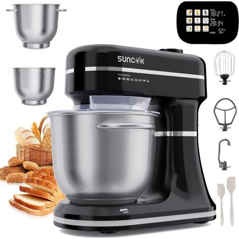 Impastatrici Planetarie 1500W – Touch Display & Versione Pulse Robot Multifunzione, 2 Ciotole Inox 4,5+5,5 L, Bilancia + Timer, Fermentazione/Riscaldamento