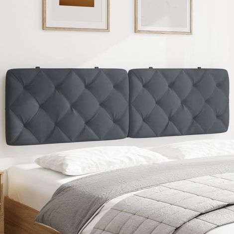 Coussin de tête de lit 180 cm en velours gris foncé avec mousse - PANGIVO (1/5)