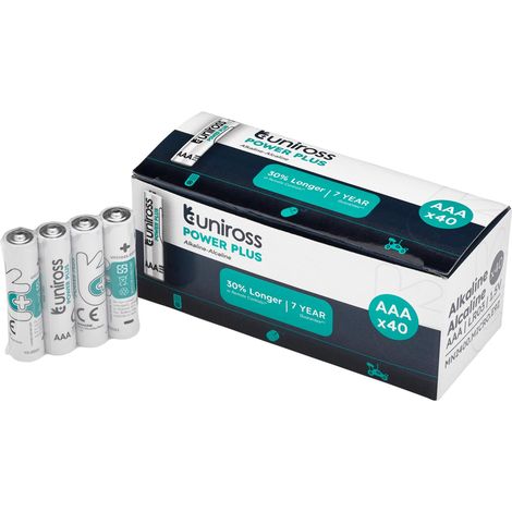 Draper 21605 Uniross LR03 AAA Power Plus Alkaline Batteries (Pack of 40) (1/2)