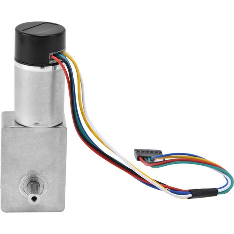 Motoréducteur à vis sans fin CC, arbre double de 15 mm, réducteur de vitesse avec encodeur JGY-370DC6V 30 tr/min