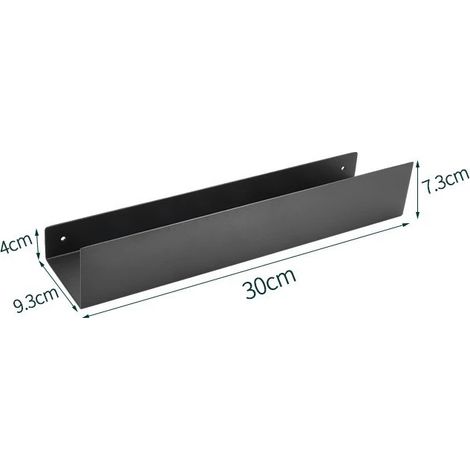 Étagère de rangement murale noire (30 cm, grise) pour salle de bain et cuisine. Organisateur d'accessoires de salle de bain. (1/5)