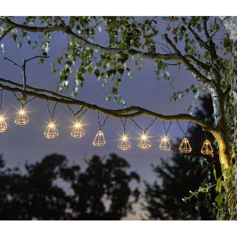 Guirlande solaire Geo x10 lanternes , Leds blanc chaud x10