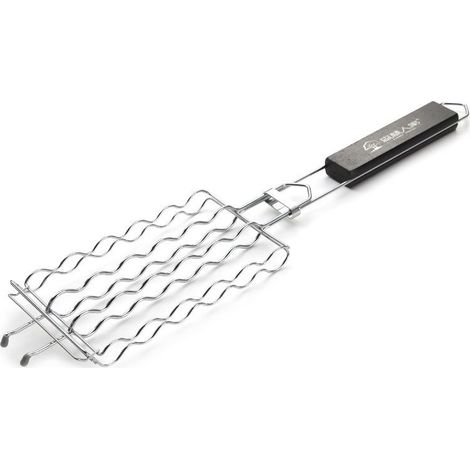 Barbecue Saucisse Hot Dogs Facilement Griller De La Viande Ou des Légumes avec Ce Barbecue Facile Grill avec Manche en Bois (Couleur : Black, Size : 55.5x12x3cm) (1/5)