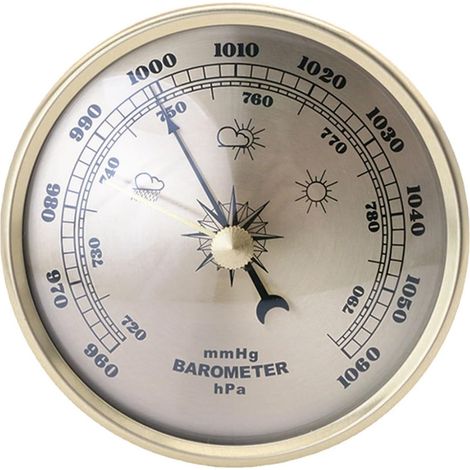 Orologio barometro, barometro multifunzione con quadrante con termometro, igrometro, barometro meteorologico per interni ed esterni da 90 mm