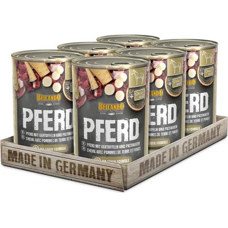 BELCANDO SUPER PREMIUM BOÎTE [6X400G CHEVAL AVEC POMMES DE TERRE ET PANAIS]  NOURRITURE HUMIDE EN BOÎTE  NOURRITURE COMPLÈTE P