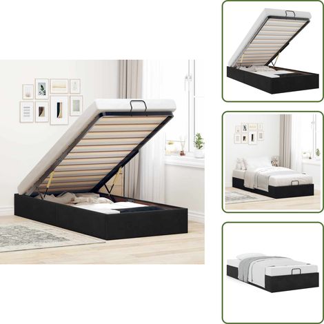 vidaXL Ottoman-Bett ohne Matratze Schwarz 80x200 cm Samt (1/5)
